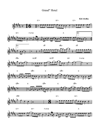Kid Abelha Grand Hotel score for Clarinet (Bb)