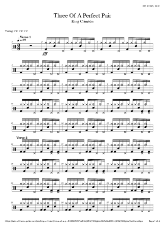 King Crimson  score for Drums