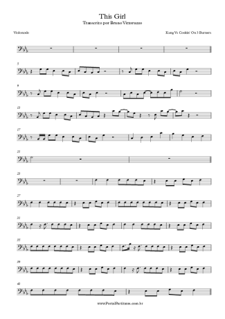 Kungs vs. Cookin´ on 3 Burners This Girl score for Cello