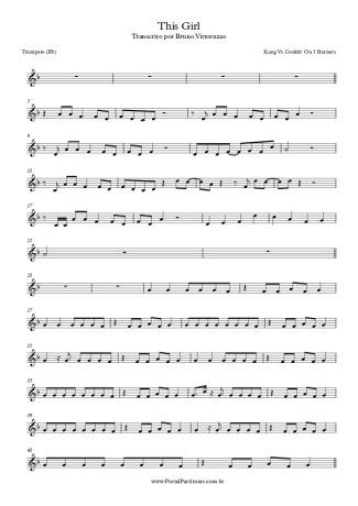 Kungs vs. Cookin´ on 3 Burners This Girl score for Trumpet