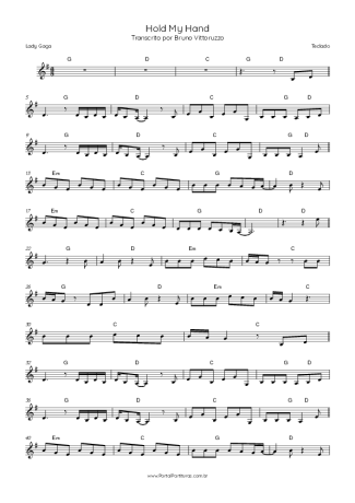 Lady Gaga  score for Keyboard