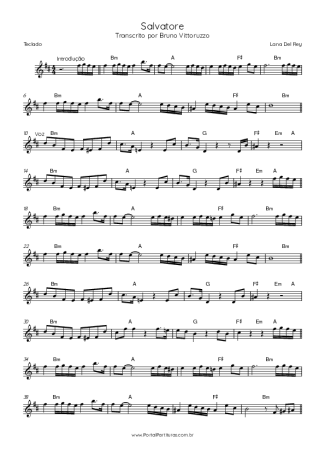 Lana Del Rey Salvatore score for Keyboard