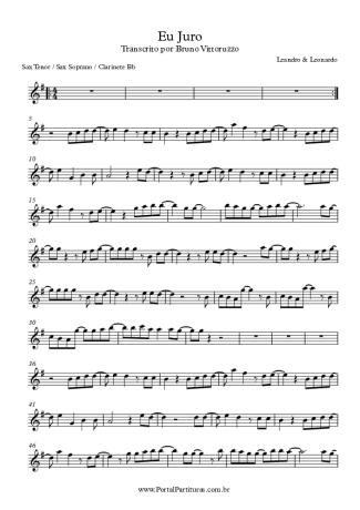 Leandro e Leonardo Eu Juro score for Tenor Saxophone Soprano (Bb)
