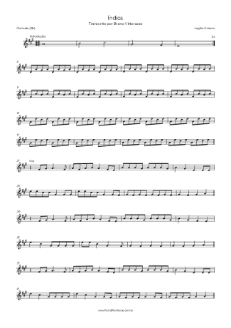 Legião Urbana  score for Clarinet (Bb)