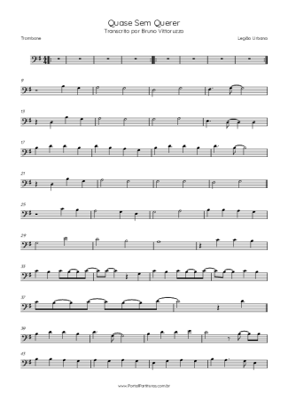 Legião Urbana Quase Sem Querer score for Trombone