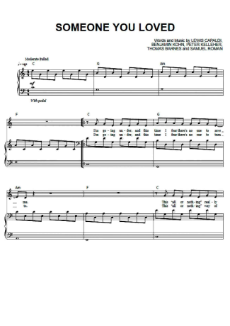 Lewis Capaldi  score for Piano