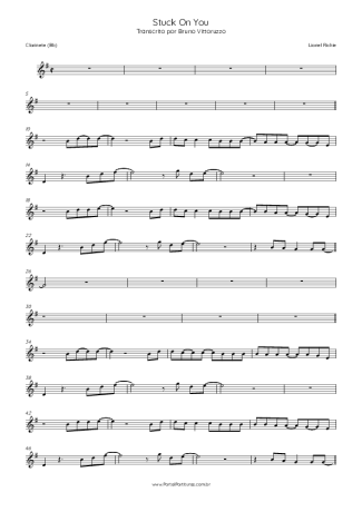 Lionel Richie  score for Clarinet (Bb)