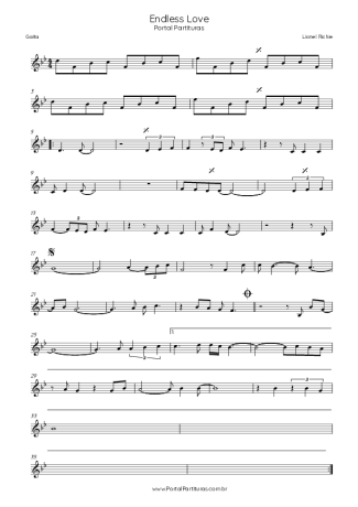 Lionel Richie feat Diana Ros Endless Love score for Harmonica