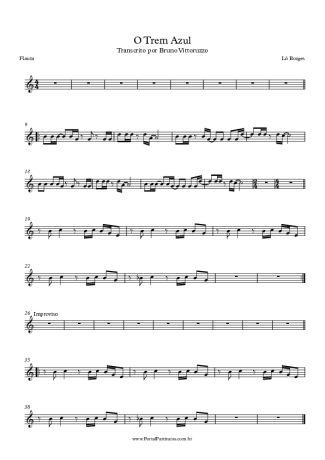 Lô Borges O Trem Azul score for Flute