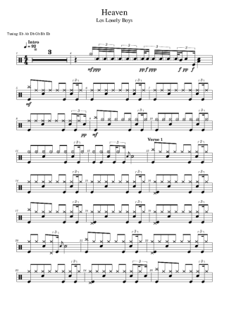 Los Lonely Boys  score for Drums