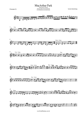 Louis Armstrong  score for Clarinet (C)