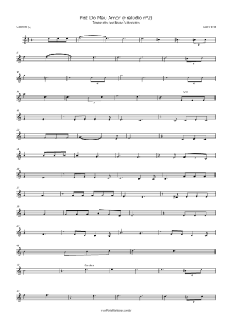 Luiz Vieira Paz Do Meu Amor (Prelúdio Nº2) score for Clarinet (C)