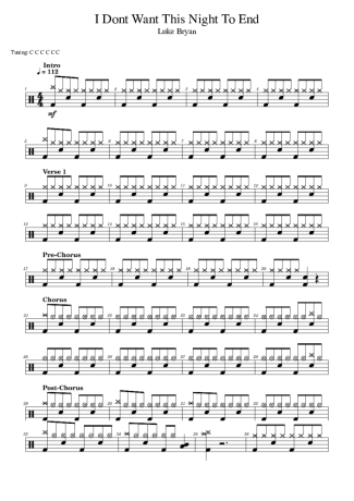 Luke Bryan  score for Drums