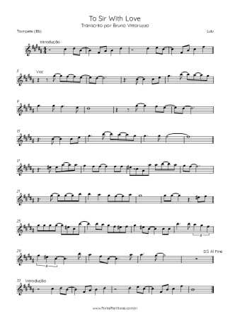 Lulu To Sir With Love score for Trumpet