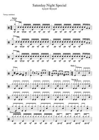 Lynyrd Skynyrd  score for Drums