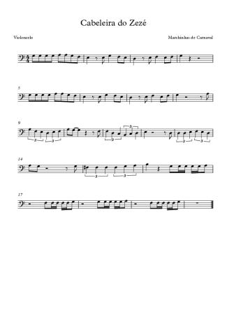 Marchinhas de Carnaval  score for Cello