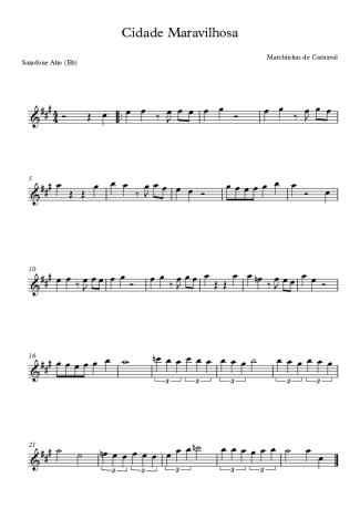 Marchinhas de Carnaval Cidade Maravilhosa score for Alto Saxophone