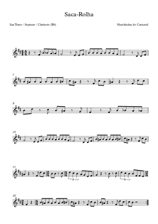 Marchinhas de Carnaval Saca Rolha score for Clarinet (Bb)