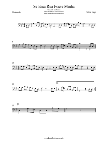 Mário Lago Se Essa Rua Fosse Minha score for Cello