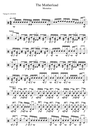 Mastodon The Motherload score for Drums