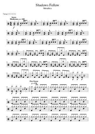 Metallica  score for Drums