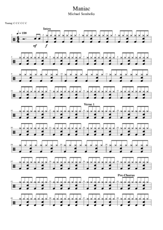 Michael Sembello  score for Drums