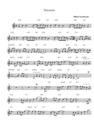 Milton Nascimento  score for Clarinet (Bb)