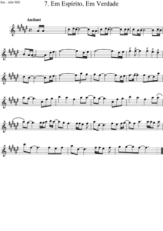 Ministério Koinonya de Louvor Em Espírito score for Alto Saxophone