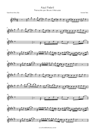 Nando Reis  score for Alto Saxophone
