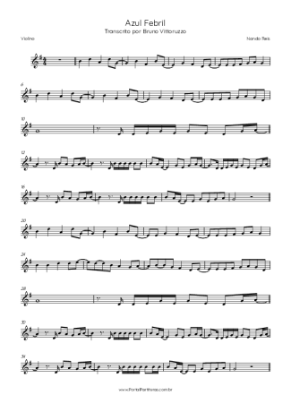 Nando Reis Azul Febril score for Violin