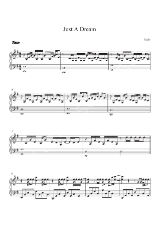 Nelly Just A Dream score for Piano