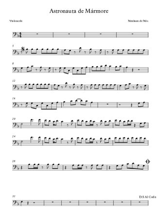 Nenhum de Nós Astronauta de Mármore score for Cello