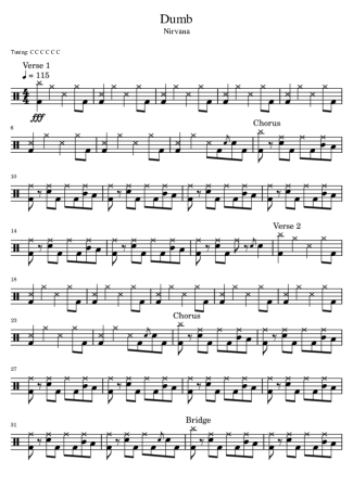 Nirvana  score for Drums