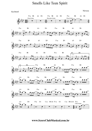 Nirvana  score for Keyboard