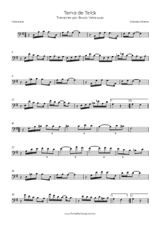 Orlando Silveira Tema De Telck score for Cello