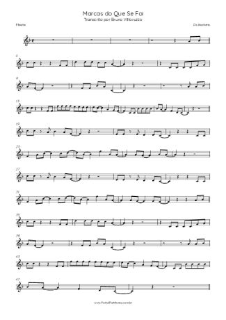 Os Incríveis Marcas Do Que Se Foi score for Flute