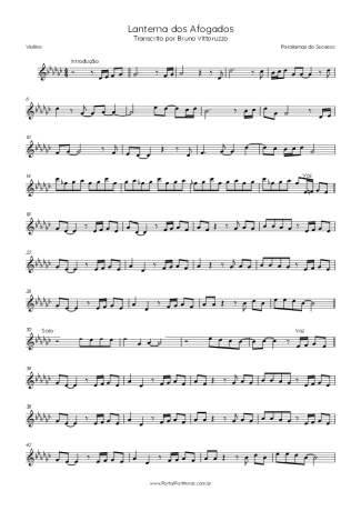 Paralamas do Sucesso Lanterna Dos Afogados score for Violin
