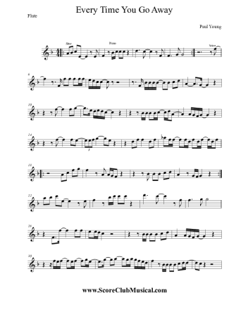 Paul Young  score for Flute