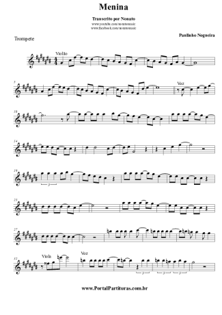 Paulinho Nogueira Menina score for Trumpet