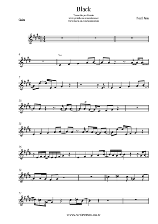 Pearl Jam  score for Harmonica