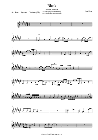 Pearl Jam  score for Tenor Saxophone Soprano (Bb)