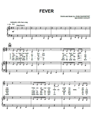 Peggy Lee Fever score for Piano