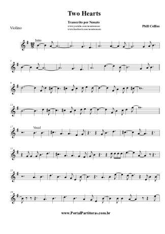Phil Collins Two Hearts score for Violin