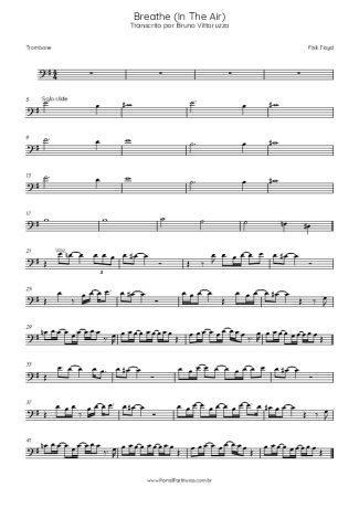 Pink Floyd  score for Trombone