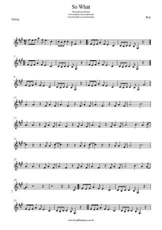 Pink  score for Violin