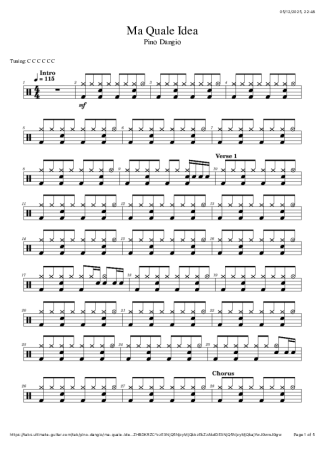 Pino Dangio  score for Drums