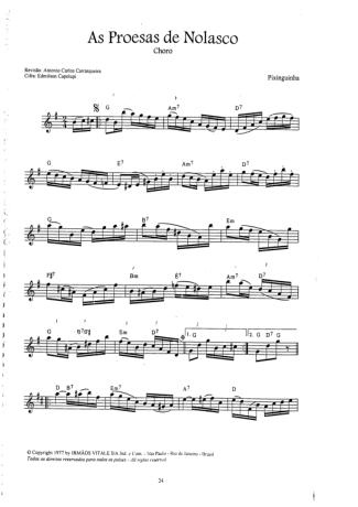 Pixinguinha  score for Clarinet (C)