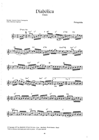 Pixinguinha  score for Small Guitar