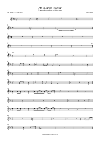 Plebe Rude  score for Tenor Saxophone Soprano (Bb)