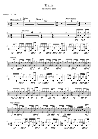 Porcupine Tree  score for Drums